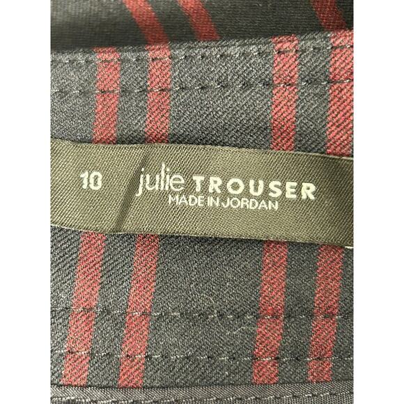Loft Julie Trouser Size 10 Red Striped Straigh Leg Sailor High Rise Career Pants - Picture 6 of 11